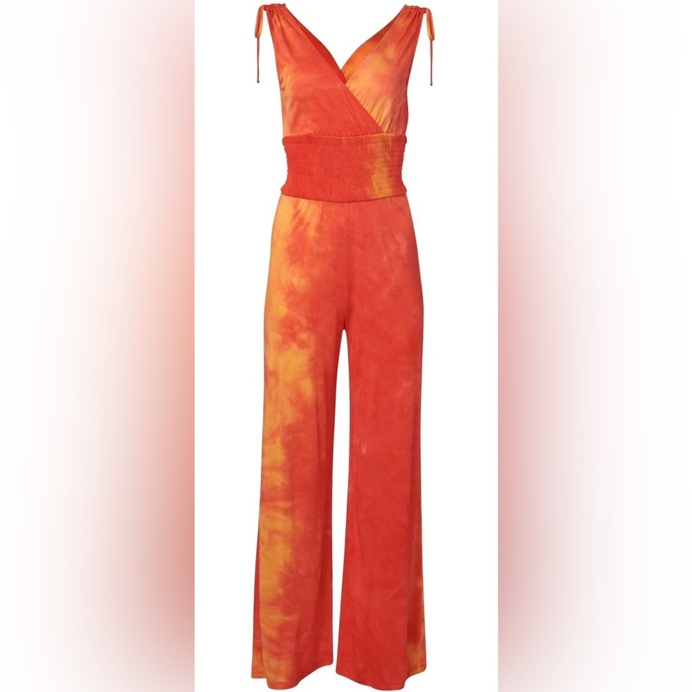 Lascana for Venus Desert Sunset Tie Dye Jumpsuit - Orange Multi - Picture 6 of 9